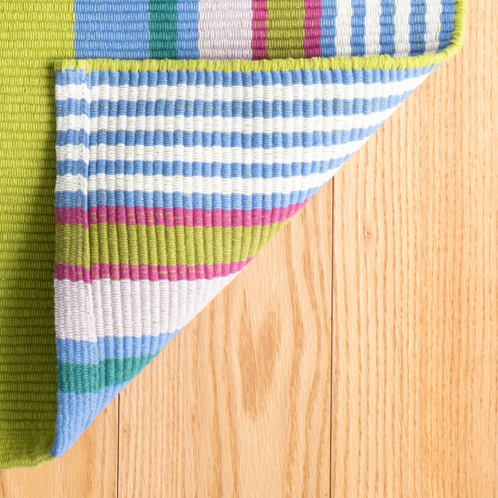 Mellie Stripe Handwoven Cotton Rug | Multi