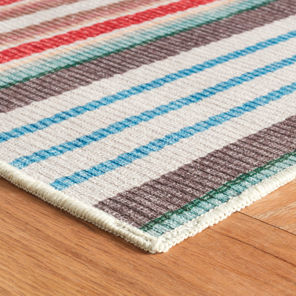 Ranch Stripe Machine Washable Rug | Multi