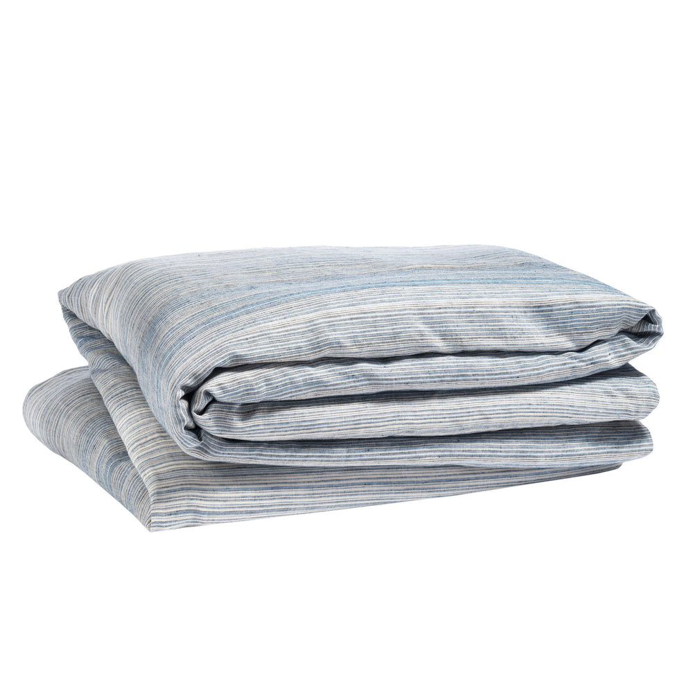 Sterling Stripe Linen Duvet Cover | Blue