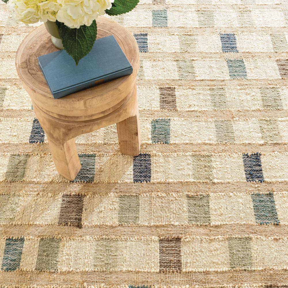 Mosaic Handwoven Jute Rug | Blue