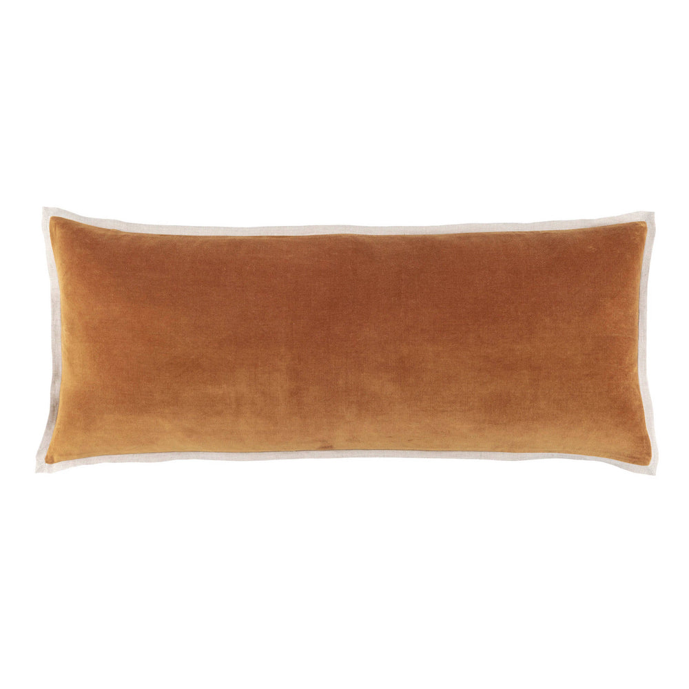 Gehry Velvet/Linen Decorative Pillow Cover | Caramel