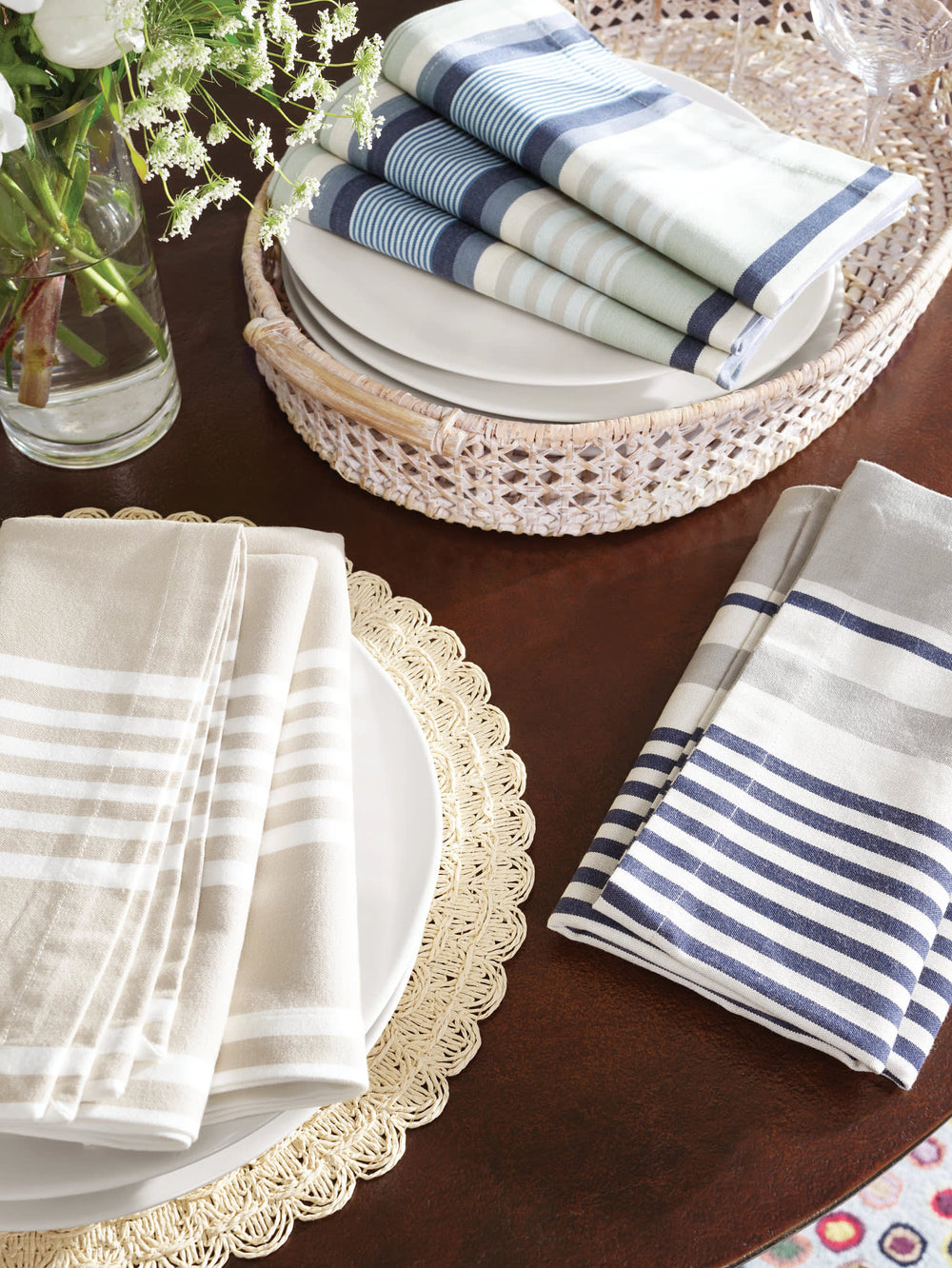Barbados Stripe Napkin Set of 4 | Blue