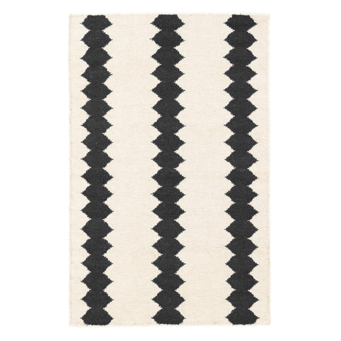 Senna Handwoven Wool Rug by Bunny Williams | Ivory/Black