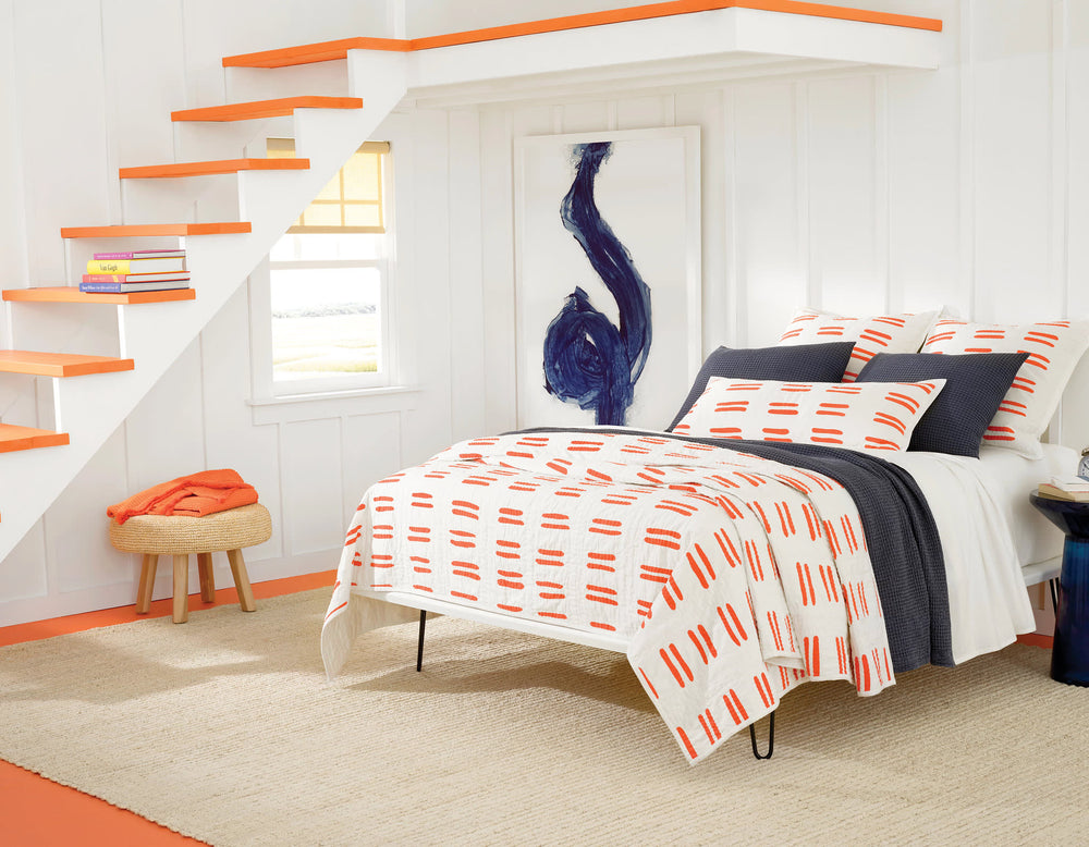 Bold Strokes Coverlet | Tangerine