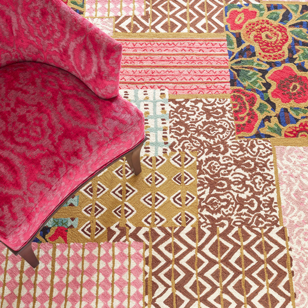 Elm Patchwork Hand Micro Hooked Wool Rug | Multi