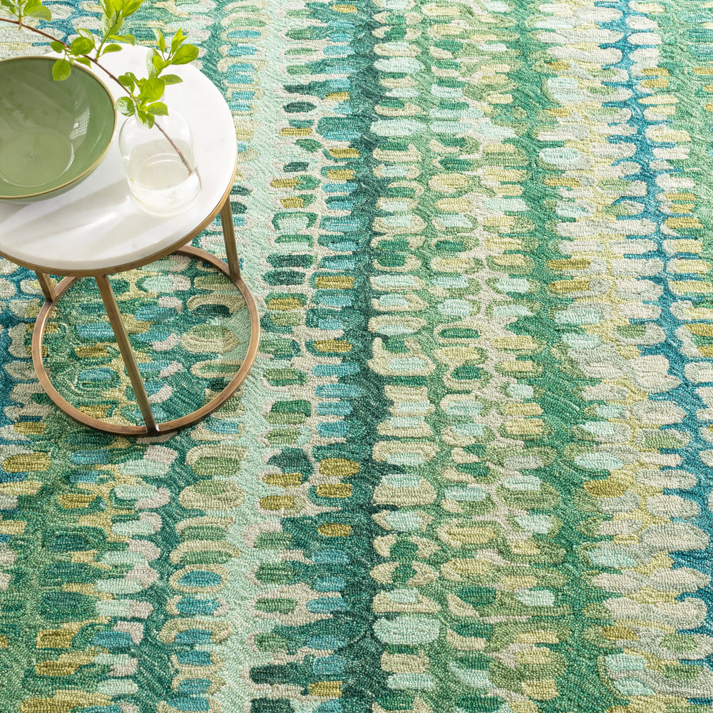 Paint Chip Hand Micro Hooked Wool Rug | Moss