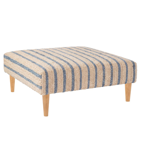 Moana Stripe Rug Ottoman | Blue