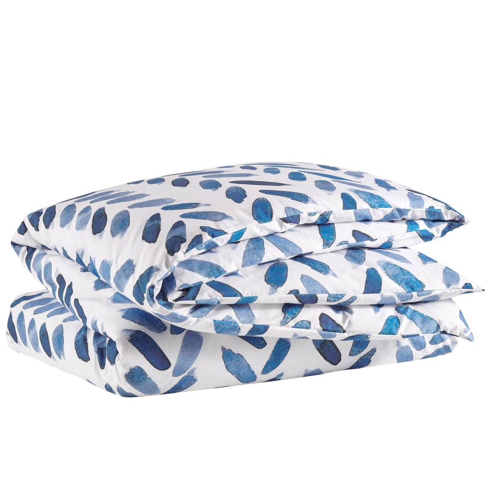 Blue Brush Duvet Cover | White/Blue
