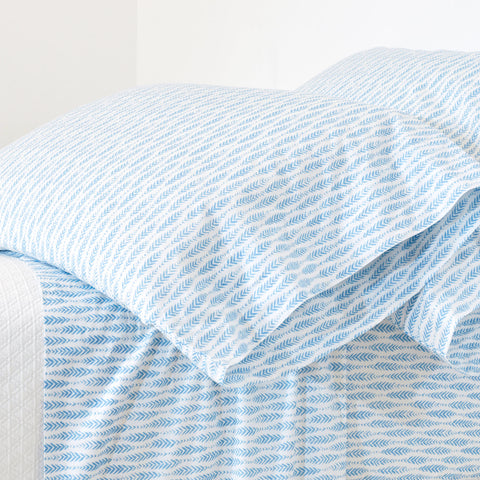 Feather Ogee Sheet Set | French Blue