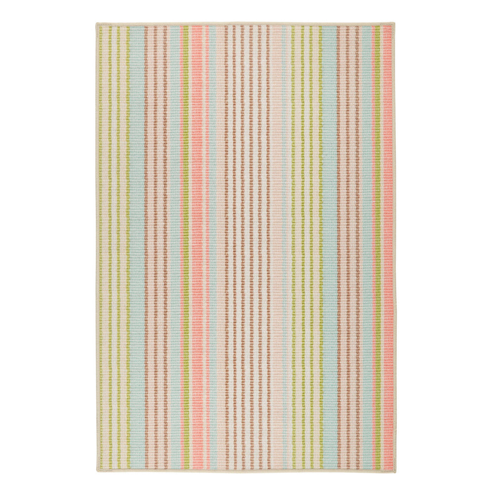 Ana Ticking Machine Washable Rug | Aqua