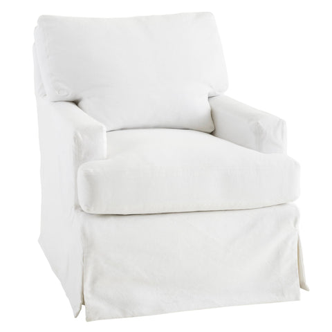 Saybrook Slipcovered Swivel Chair | White