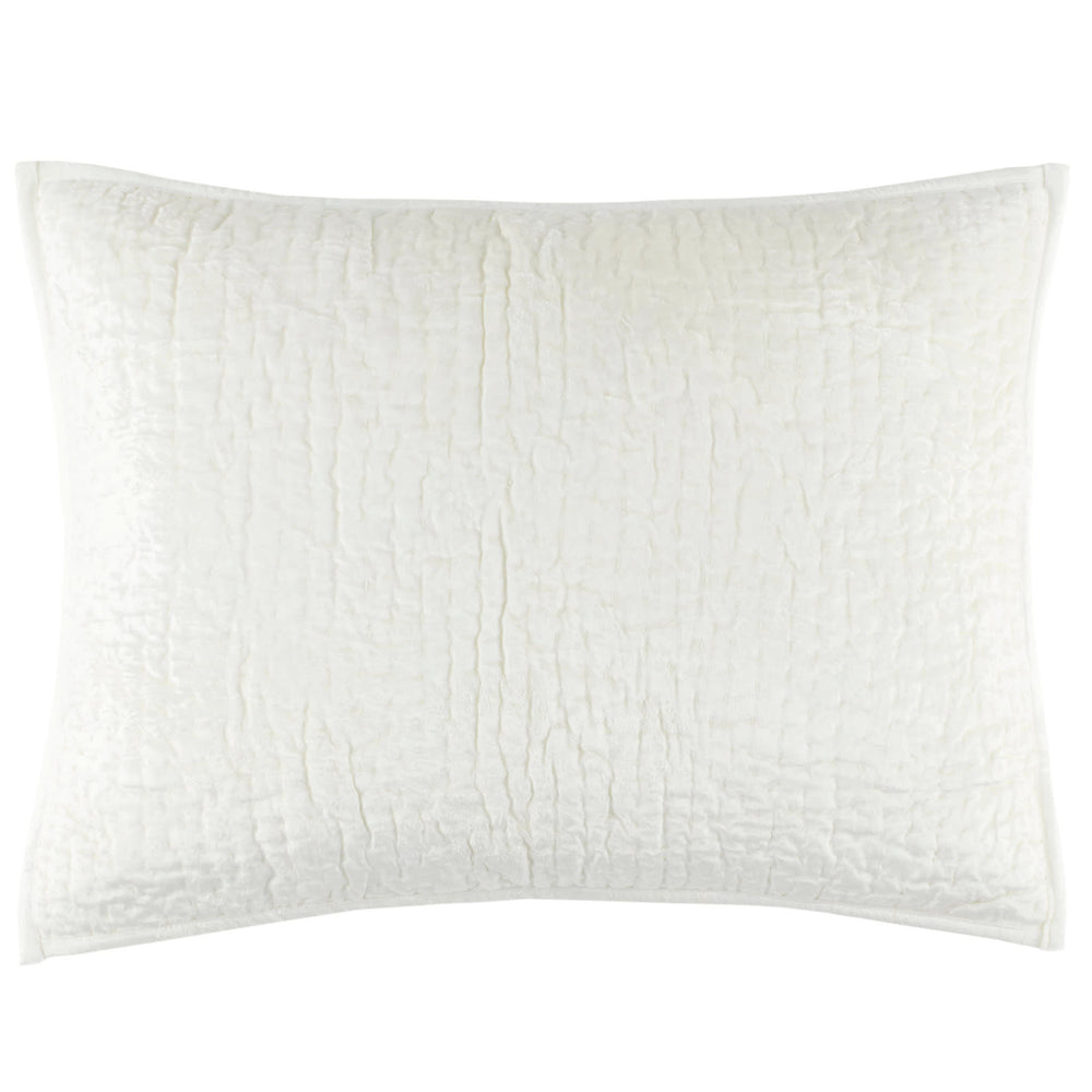 Parisienne Velvet Quilted Sham | Dove White