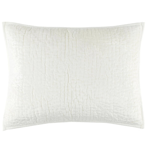 Parisienne Velvet Quilted Sham | Dove White