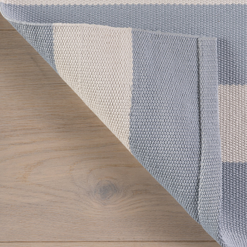 Banks Stripe Handwoven Indoor/Outdoor Rug | Swedish Blue