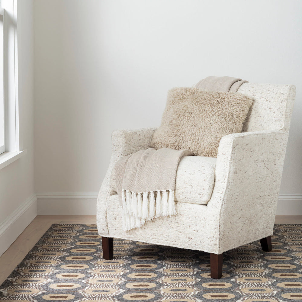 Stowe Hand Micro Hooked Wool Rug | Grey