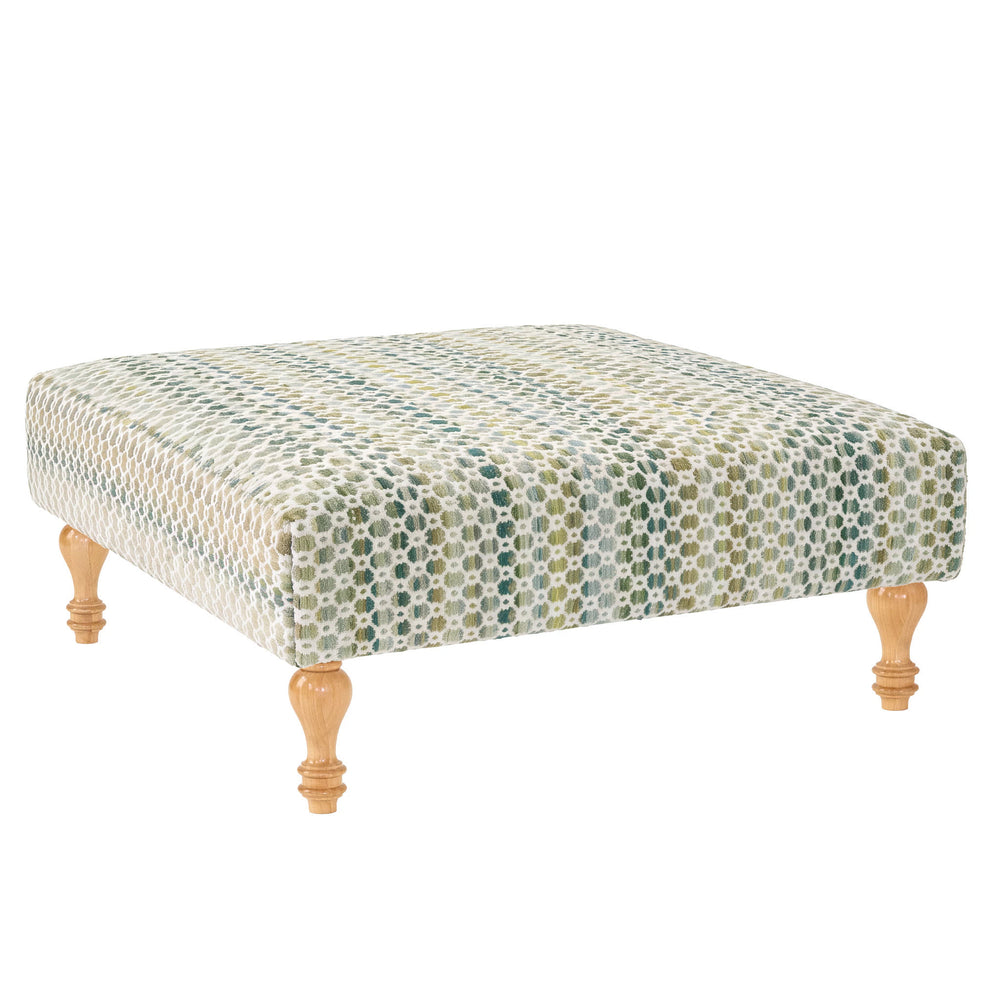 Poppy Rug Ottoman | Moss