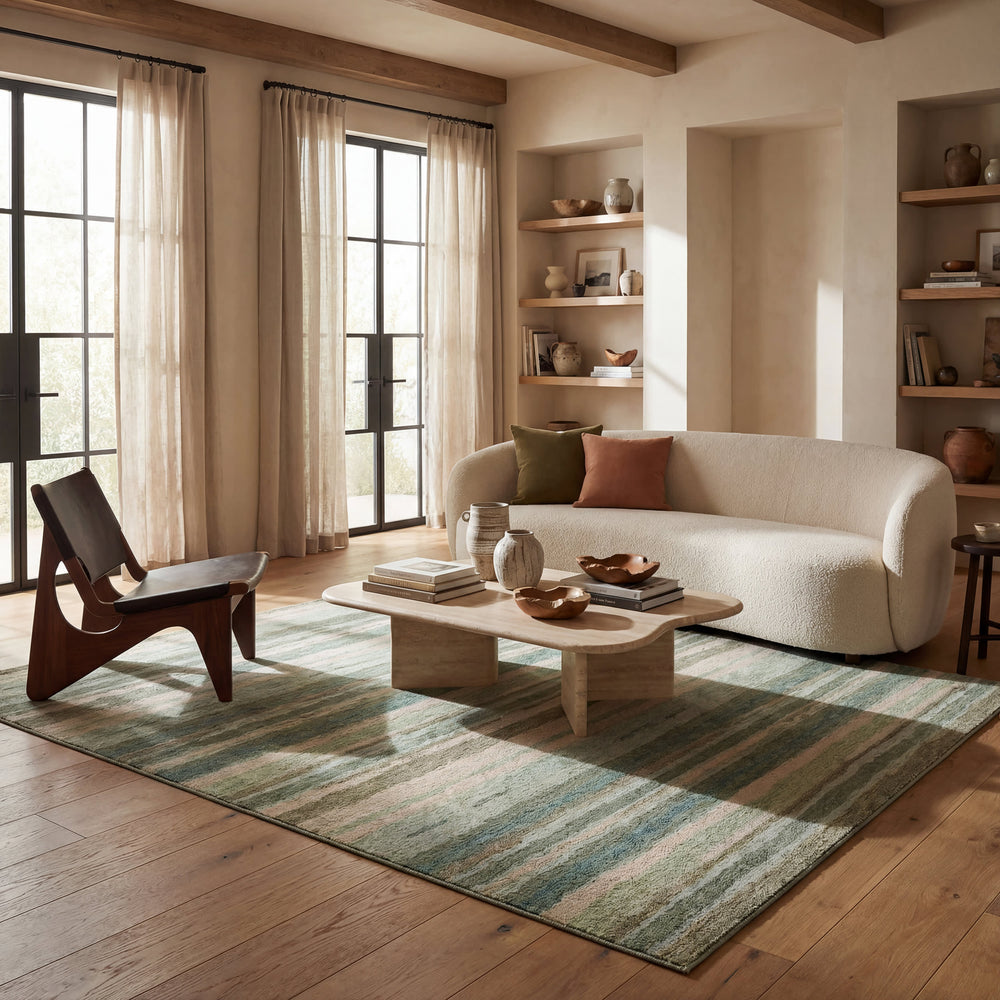 Zare Transitional Abstract Indoor Rug | Blue