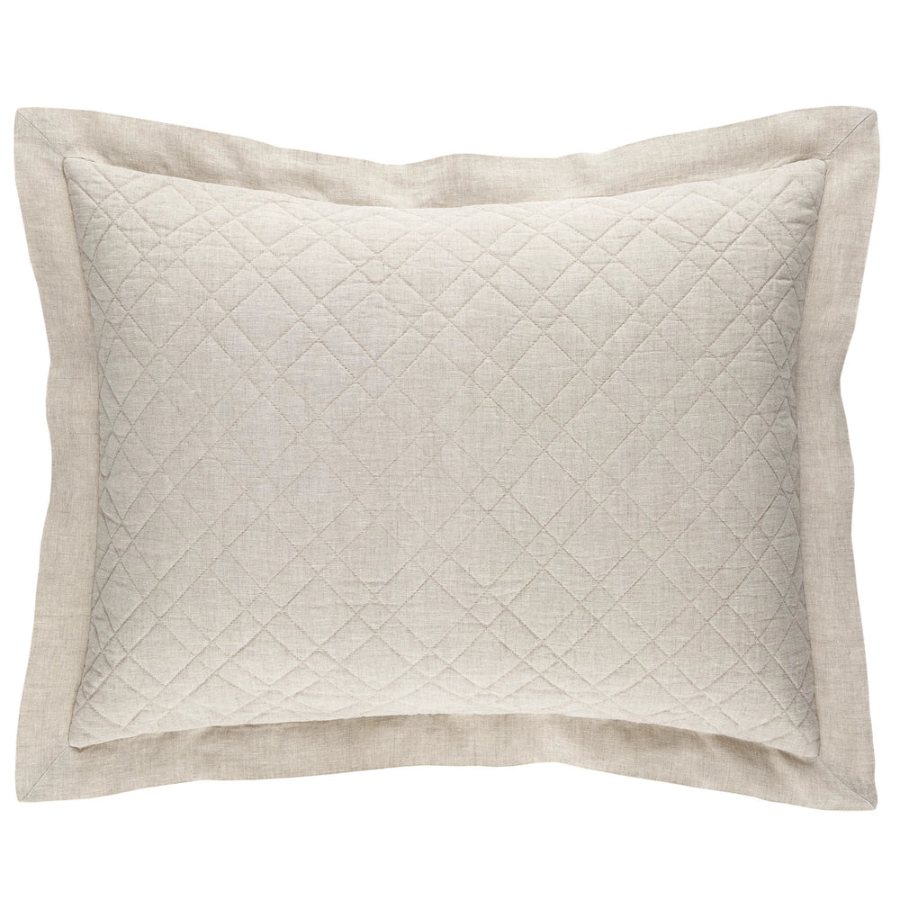 Washed Linen Quilted Sham | Natural