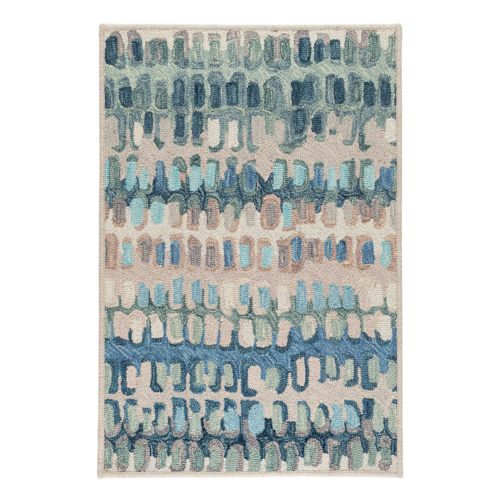 Paint Chip Hand Micro Hooked Wool Custom Rug | Blue