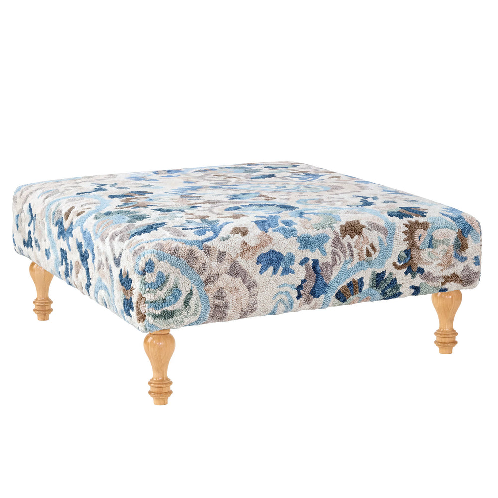 Ines Rug Ottoman | Blue