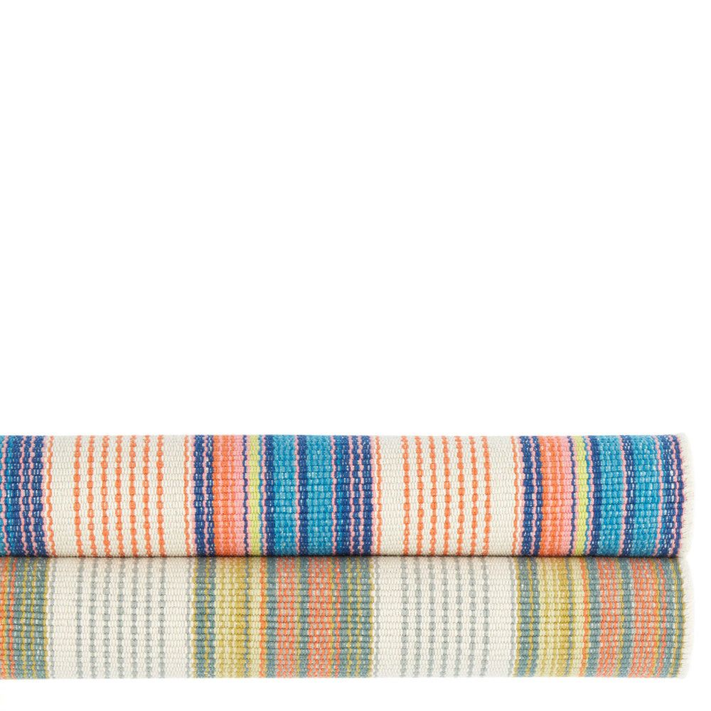 Sloane Stripe Handwoven Cotton Rug | Sunset