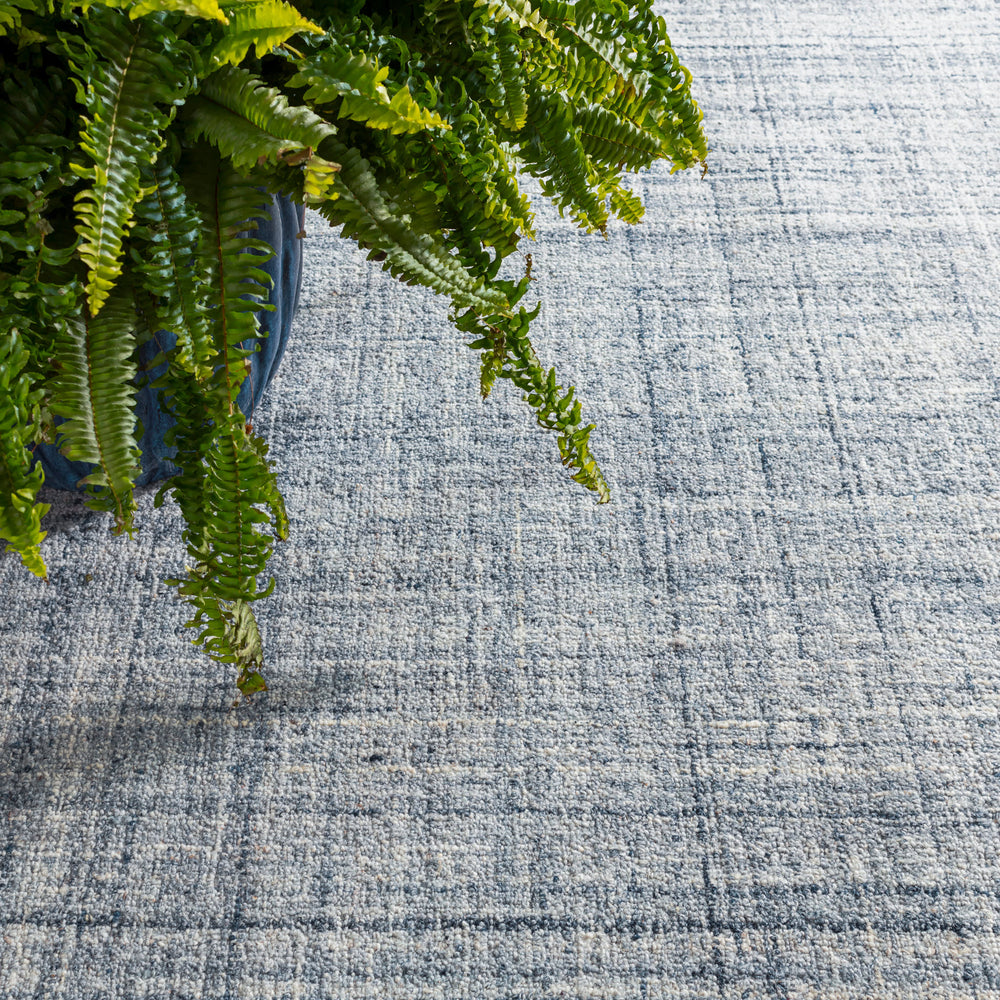 Harris Hand Micro Hooked Wool Rug | Blue/Ivory