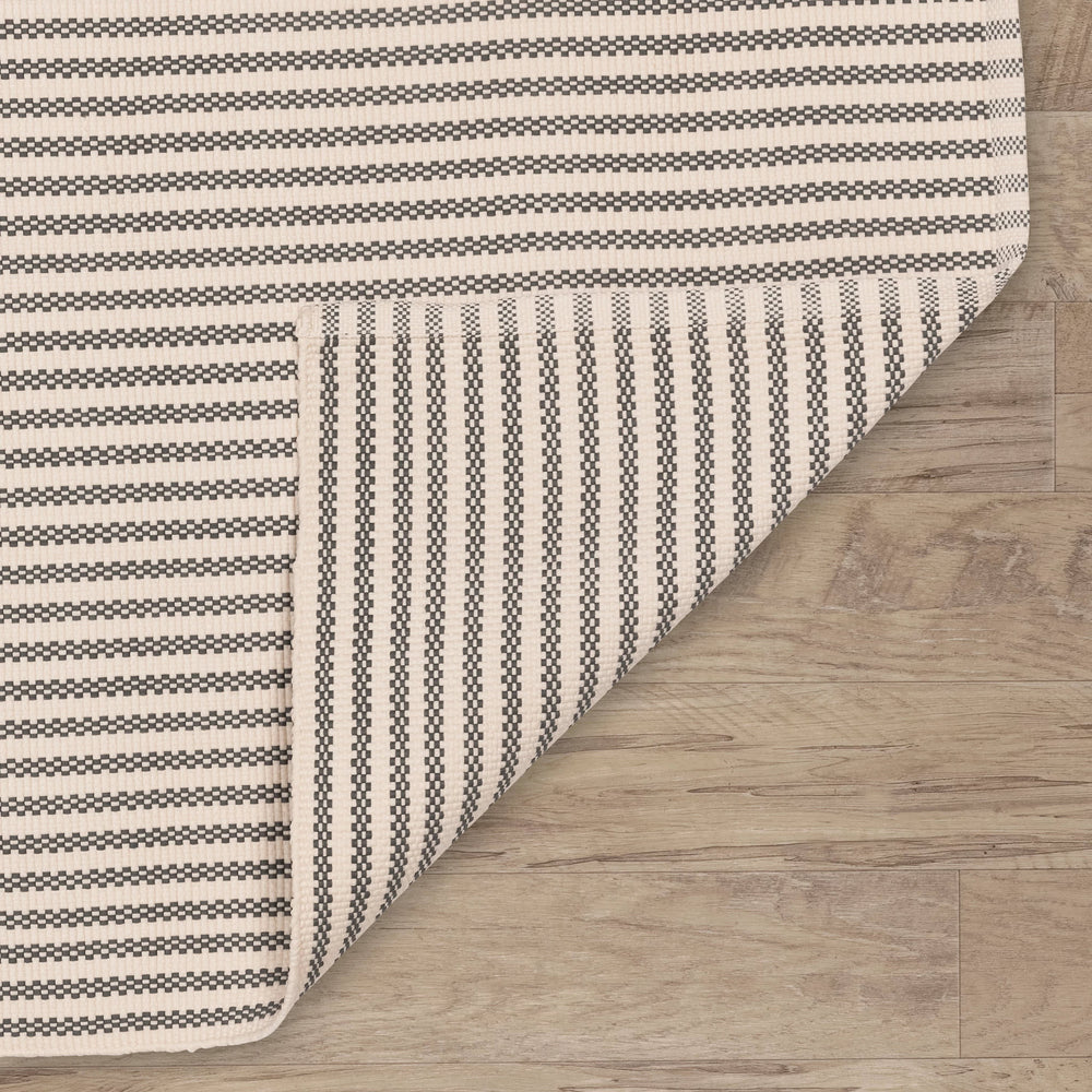 Pinstripe Handwoven Indoor/Outdoor Rug | Brown/Ivory
