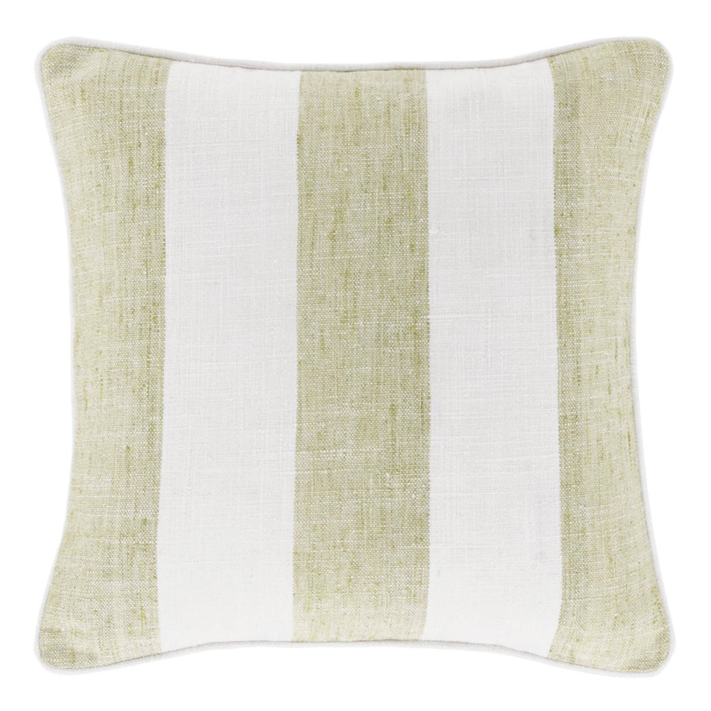 Awning Stripe Indoor/Outdoor Decorative Pillow Cover | Soft Green