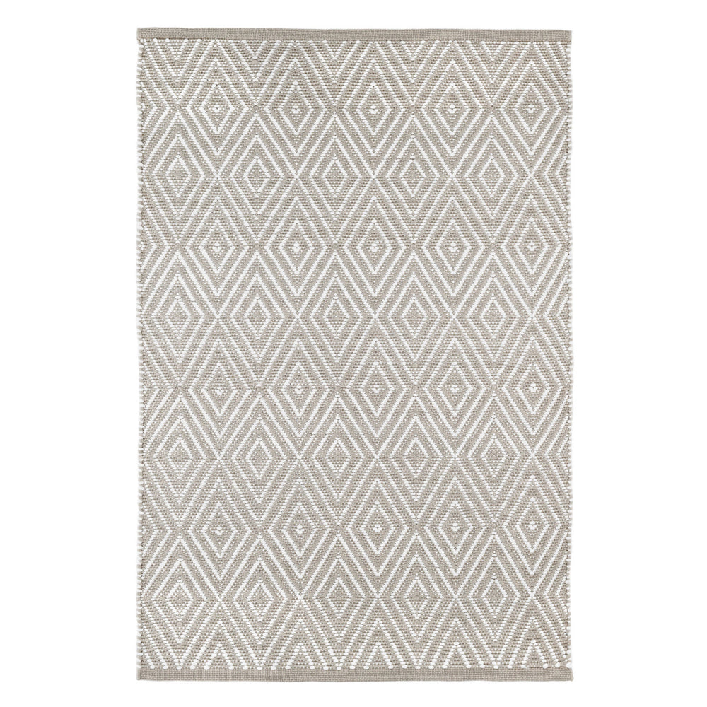 Diamond Handwoven Indoor/Outdoor Rug | Platinum/White