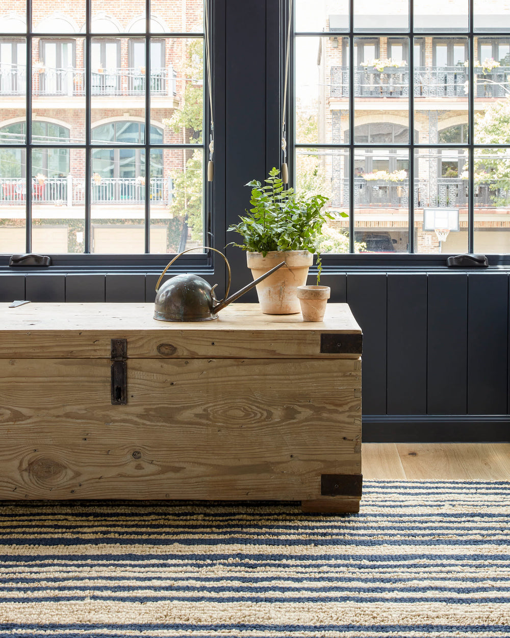 Calder Stripe Handwoven Jute Rug | Navy