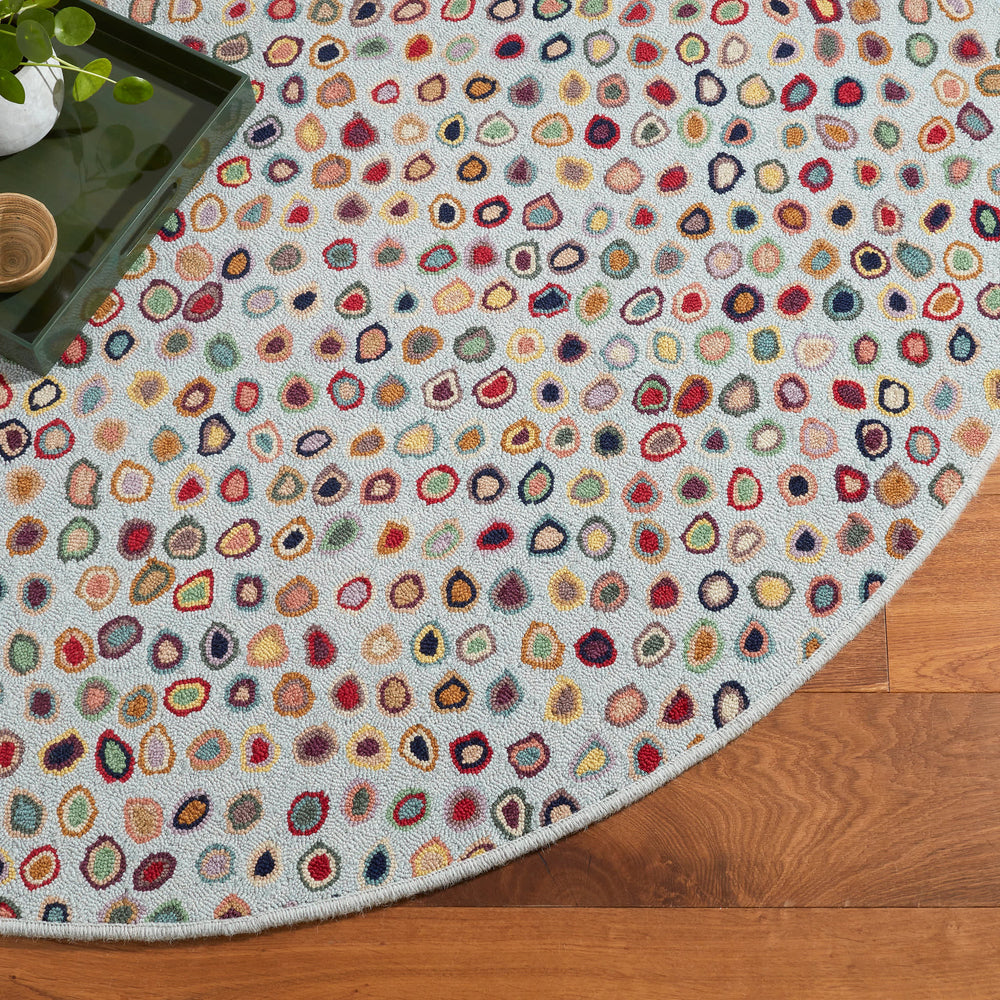 Cats Paw Hand Micro Hooked Wool Rug | Blue