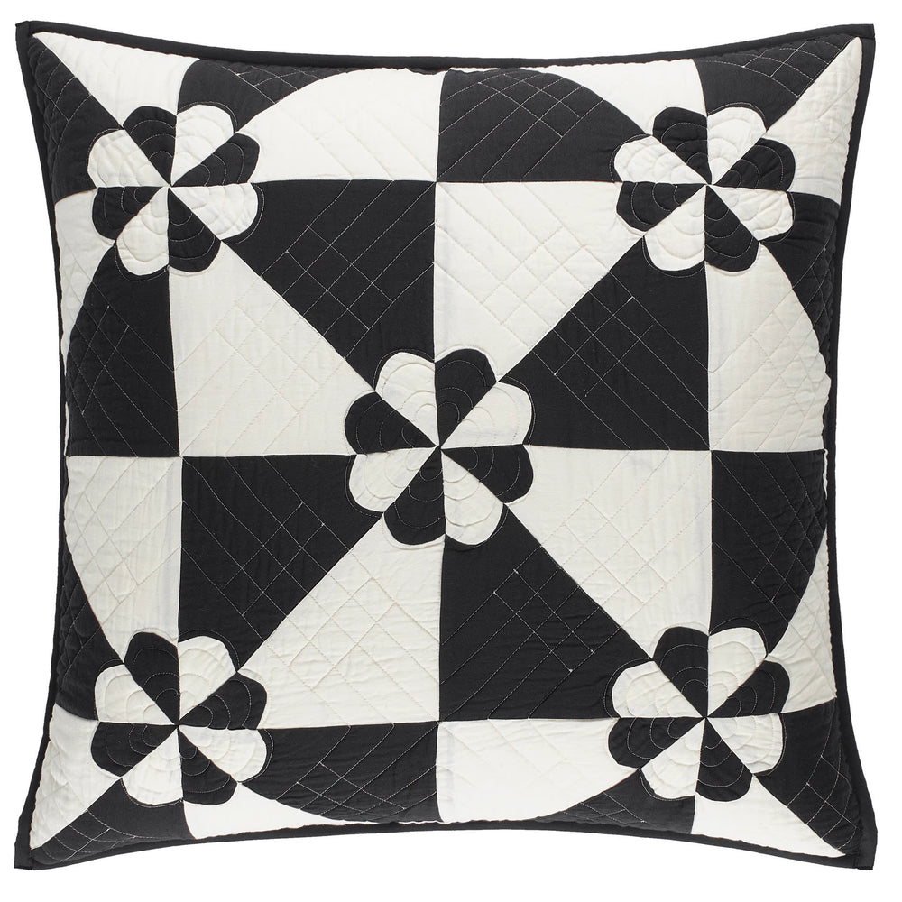 Sunny Side Quilted Sham | Black