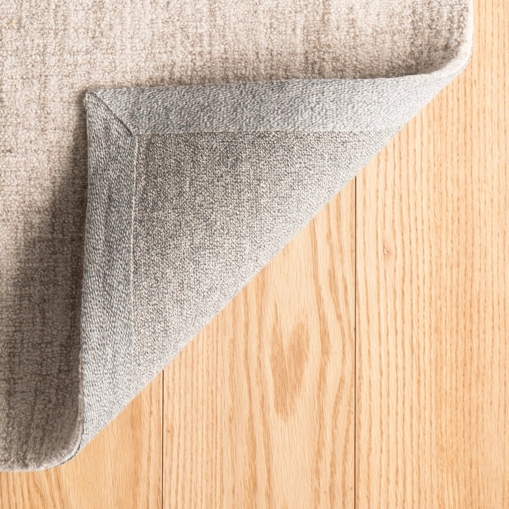 Crosshatch Hand Micro Hooked Wool Rug | Ivory
