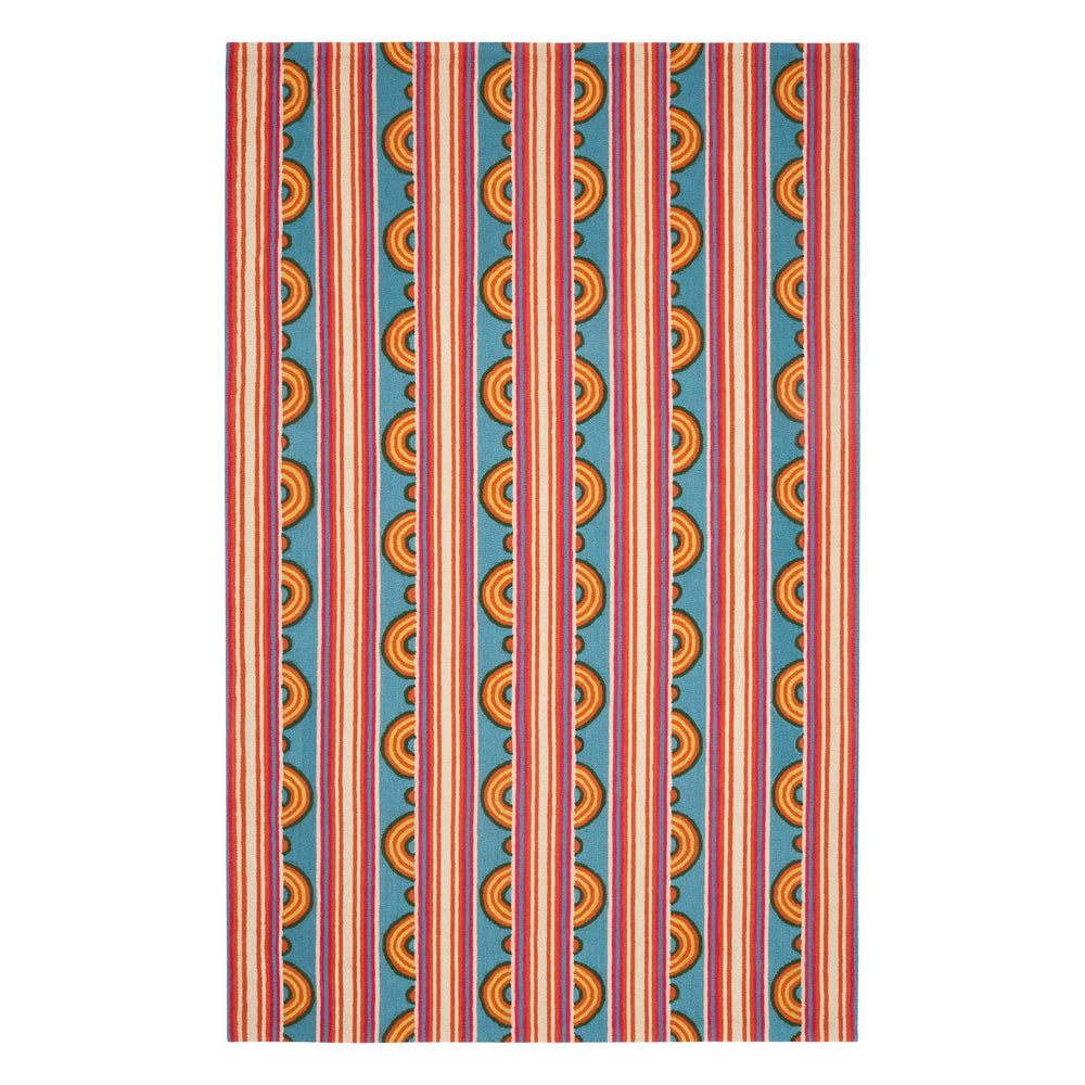 Button Hand Micro Hooked Wool Rug | Multi