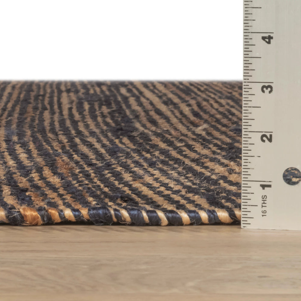 Striped Handwoven Jute Rug | Blue/Natural