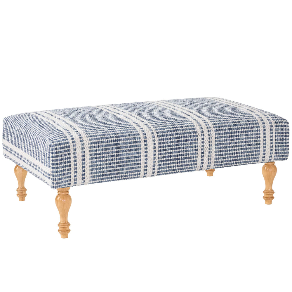 Malta Rug Ottoman | Blue