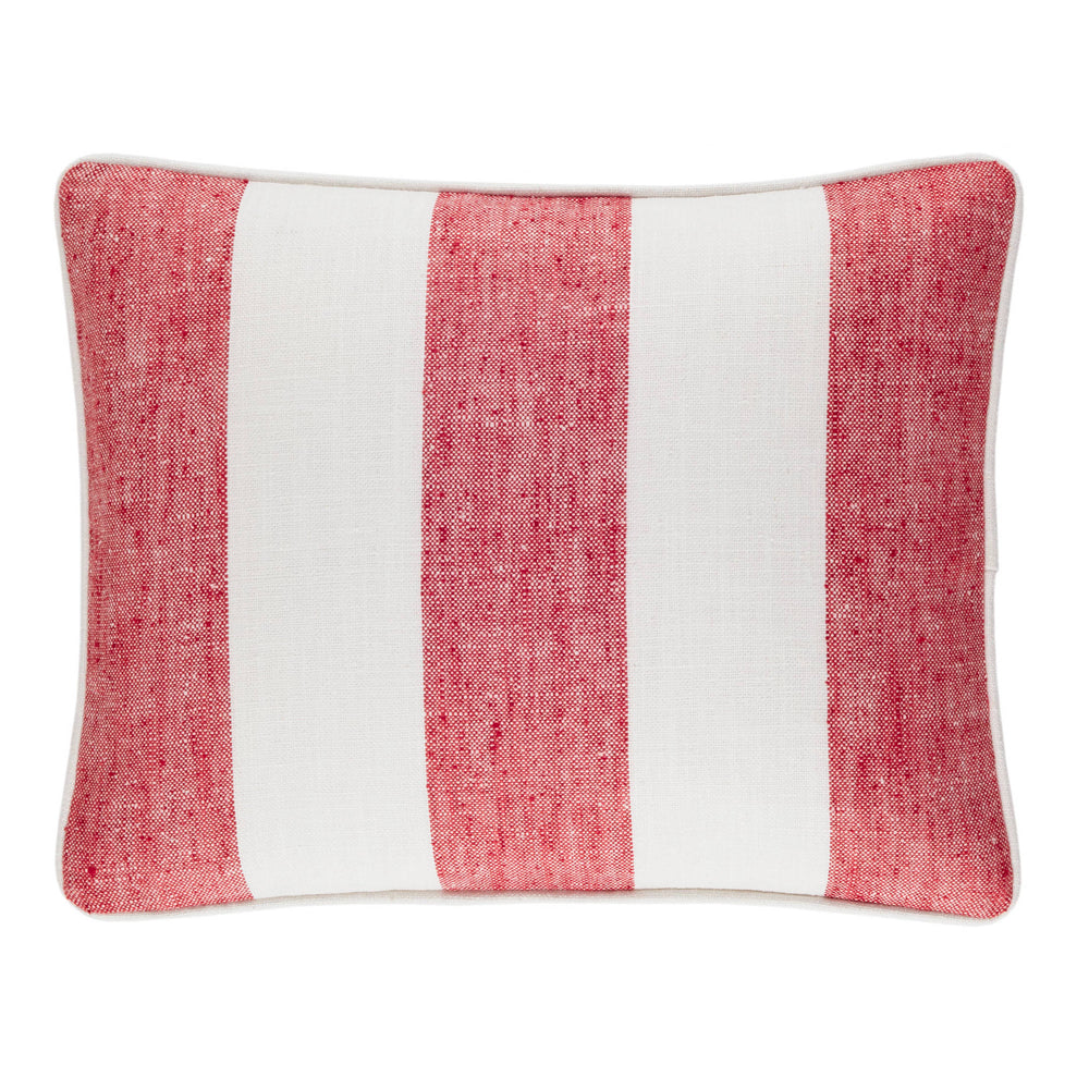 Awning Stripe Indoor/Outdoor Decorative Pillow Cover | Red