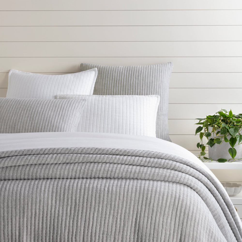 Pick Stitch Matelasse Coverlet | Grey