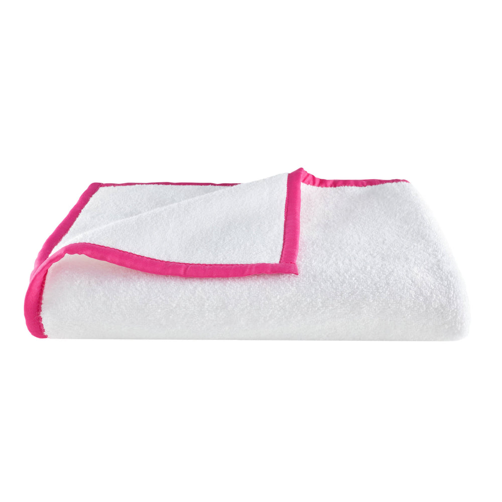 Signature Banded Towel | White/Fuchsia
