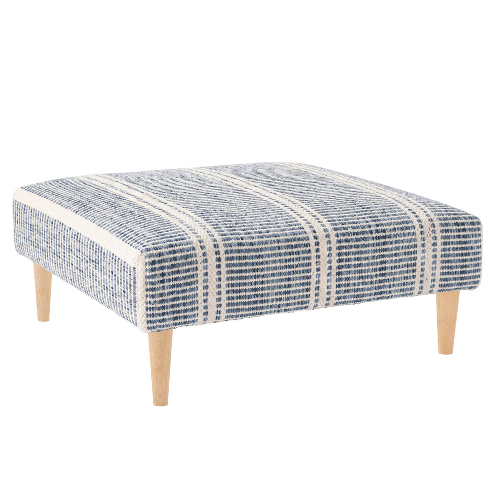 Malta Rug Ottoman | Blue