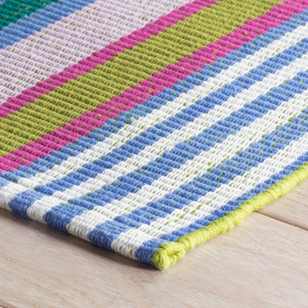 Mellie Stripe Handwoven Cotton Rug | Multi