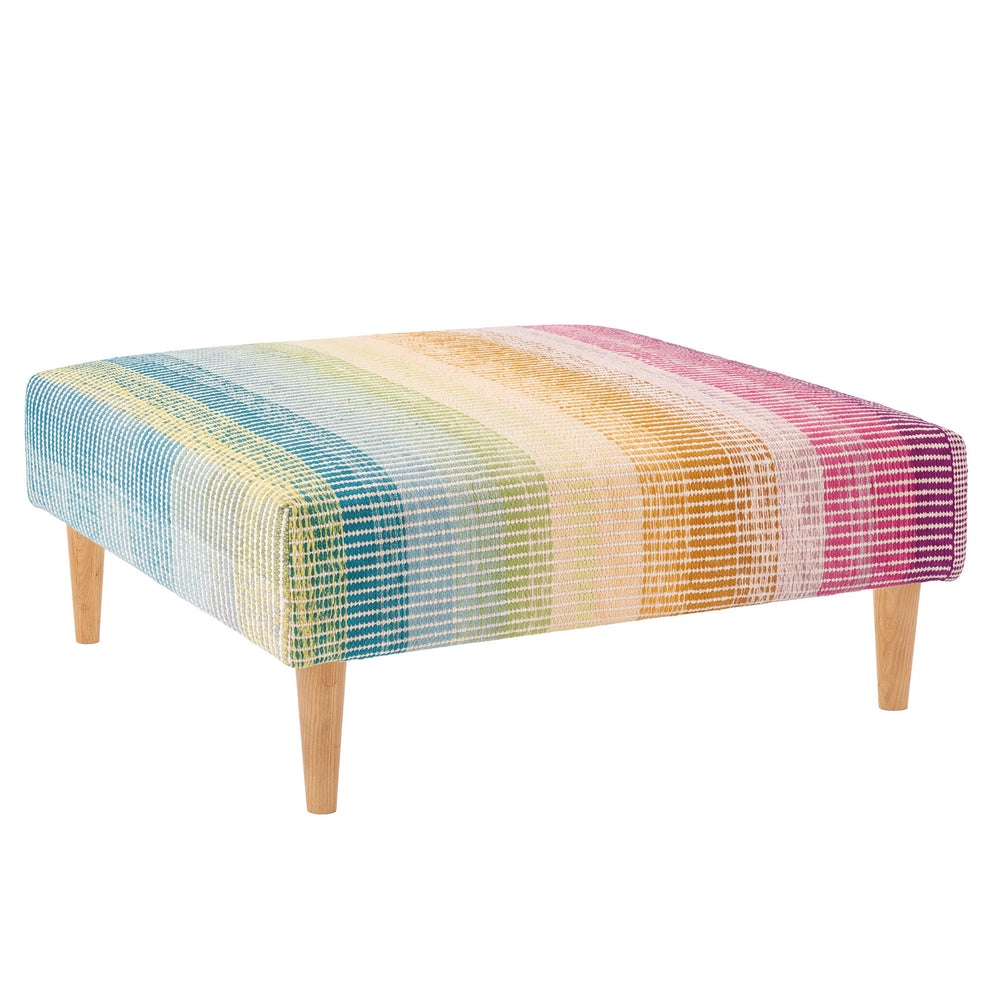 Watercolor Horizon Rug Ottoman | Multi