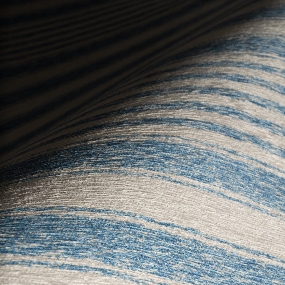 Vion Coastal Striped Machine Washable Rug | Blue