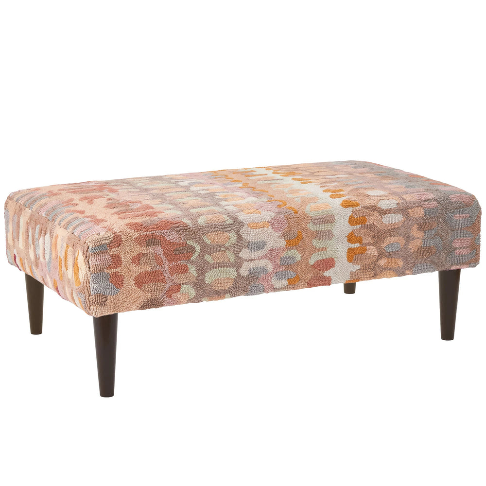 Paint Chip Rug Ottoman | Stone