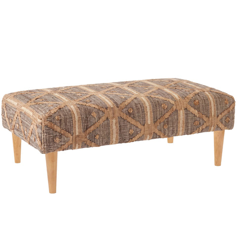 Rumi Rug Ottoman | Brown