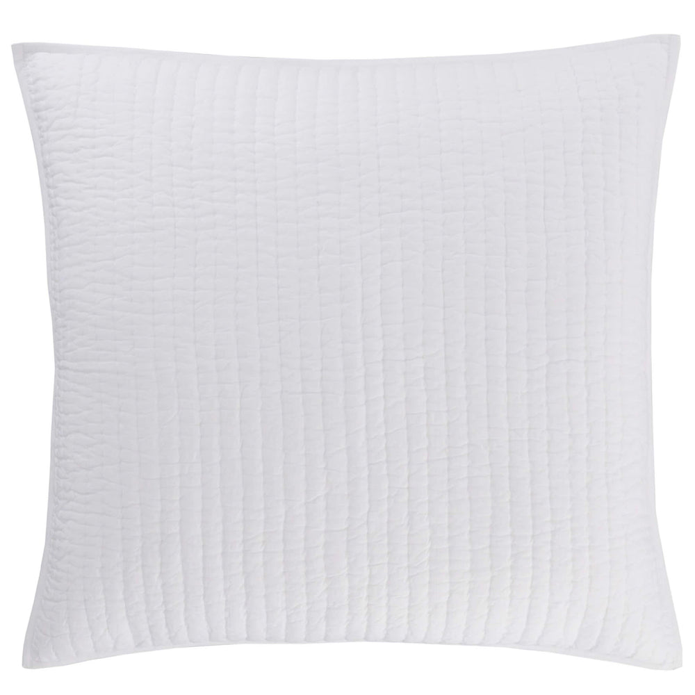 Lana Voile Quilted Sham | White