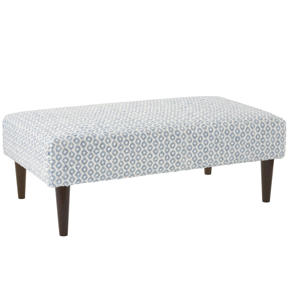 Honeycomb Rug Ottoman | French Blue/Ivory