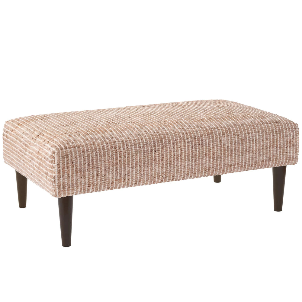 Gridwork Rug Ottoman | Ivory