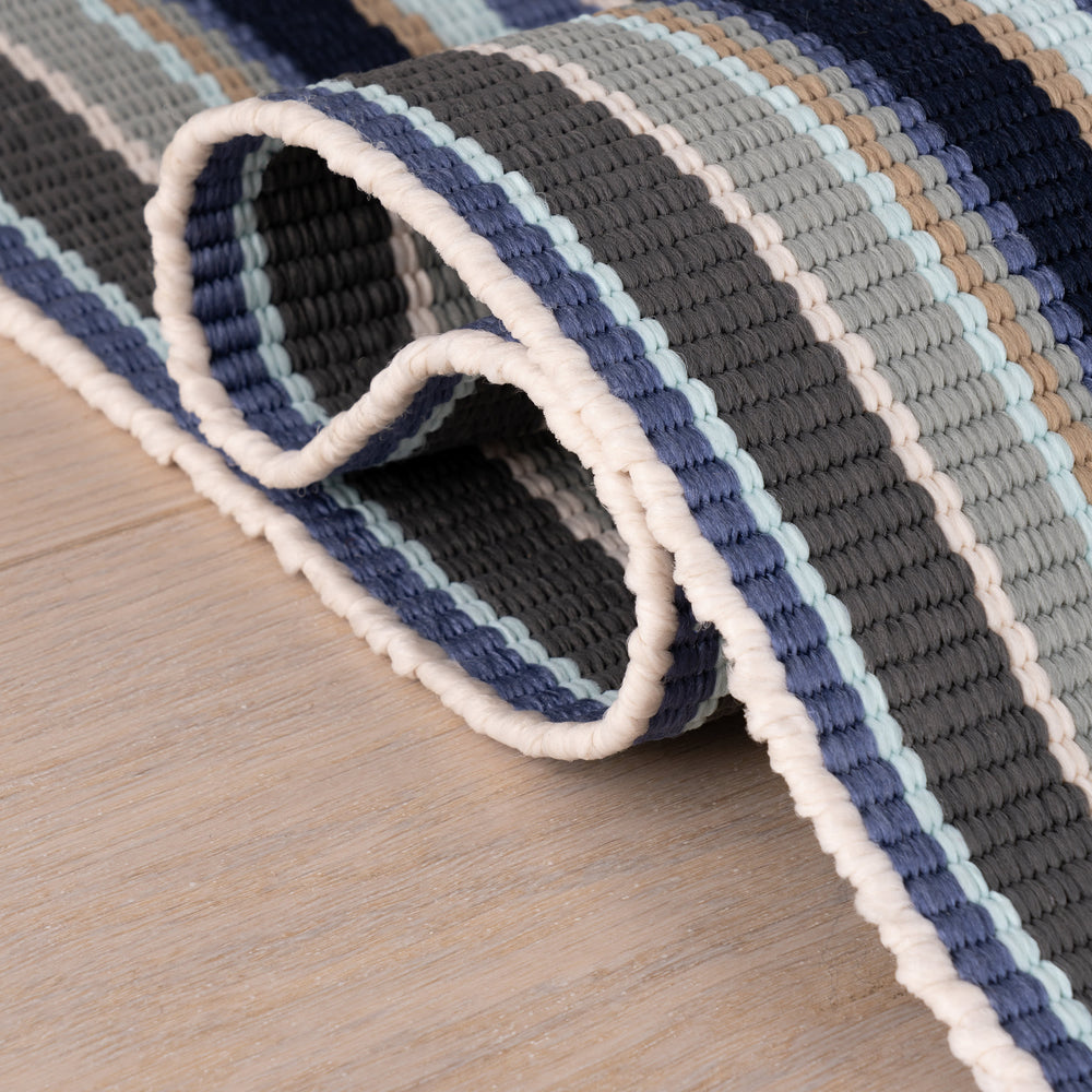 Westbrook Stripe Handwoven Indoor/Outdoor Rug | Blue