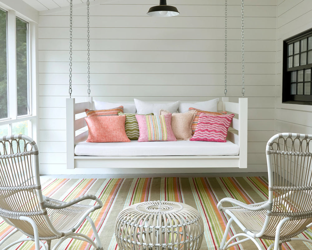 Clover Stripe Decorative Indoor/Outdoor Pillow Cover | Fuchsia
